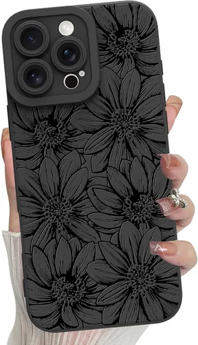 Miniatura 57 de MZELQ Funda para iPhone 17 Pro 2025, diseño de girasoles de silicona, flores florales, protección de cámara, funda delgada y suave para teléfono
