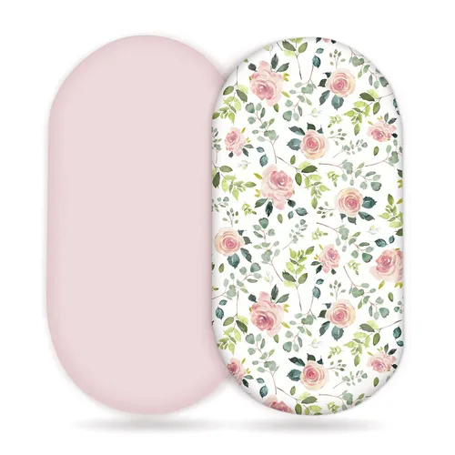 Miniatura 20 de GRSSDER Juego de 2 sábanas ajustables elásticas ultra suaves para moisés, ajuste universal para moisés, colchón rectangular ovalado, elegantes Marrón