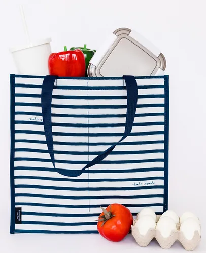 Miniatura 5 de Kate Spade New York Bolsa de compras reutilizable, bolsa de comestibles con correas para el hombro, bolsa plegable grande