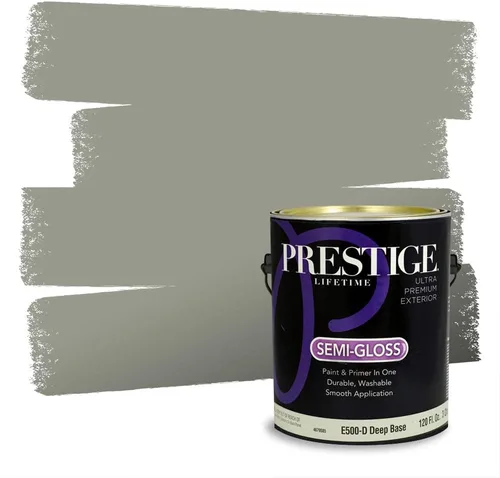 Miniatura 268 de Prestige Paints - Pintura exterior e imprimación en uno, 1 galón, plano, compatibilidad comparable con el color menta «Whipped Mint» de Behr