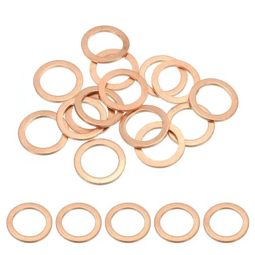 Miniatura 32 de PATIKIL Anilla de arandela de cobre M4, 25 piezas, 4mm ID 8mm OD 1mm de espesor, arandela plana métrica de sello de cobre para tornillos, pernos