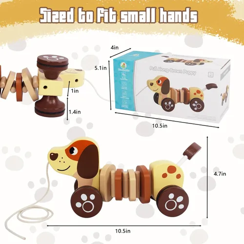 Miniatura 2 de Juguetes de Bebé Coche, Juguetes de Madera para Tirar para Niños Pequeños, Juguetes de Desarrollo para Niña o Niño de 1 Año, Regalo de Cumpleaños