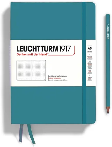 Miniatura 76 de LEUCHTTURM1917 - Cuaderno de tapa dura mediano A5 con 251 páginas numeradas para escritura y diario (verde menta, con puntos)