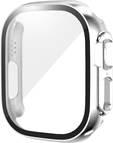 Miniatura 18 de Estuche duro mate para Apple Watch Series 7 8 9 41mm, protector de pantalla de vidrio templado, estuche con cobertura completa, amortiguador a Negro
