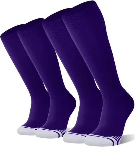 Miniatura 16 de FITRELL Paquete de 2/3 calcetines de béisbol y sóftbol para niños, jóvenes, hombres y mujeres, calcetines altos hasta la rodilla (varios colores)