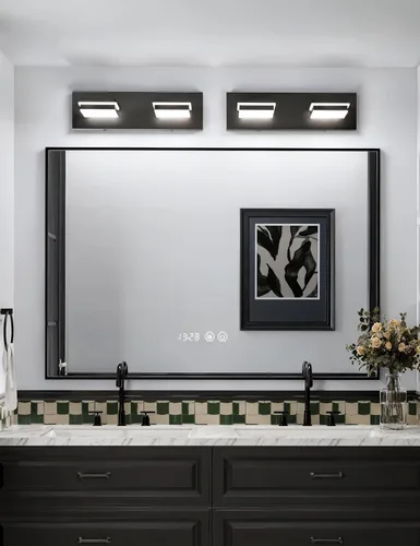 Miniatura 7 de VOLISUN 5CCT - Lámparas de baño regulables sobre el espejo, modernas lámparas de tocador de baño, cabezal giratorio de 360°, luces LED negras