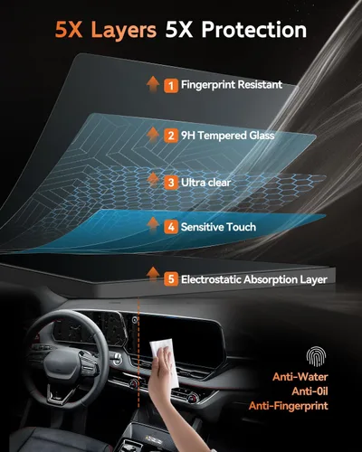 Miniatura 6 de Protector de pantalla para Chevrolet Equinox 2025 2026 – (2 piezas) 9H HD vidrio templado – Chevy Equinox (LT, RS, Activ) 11.3 pulgadas pantalla