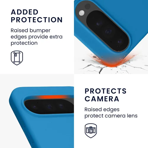 Miniatura 371 de kwmobile Funda Compatible con Google Pixel 6 Pro - Funda de teléfono de silicona TPU con acabado suave - Azul Arrecife