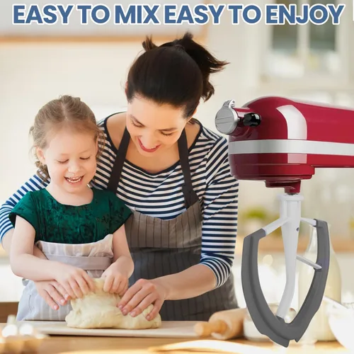 Miniatura 5 de Batidor de borde flexible de 6 cuartos para batidoras KitchenAid con bordes de silicona para accesorios y accesorios de ayuda de cocina