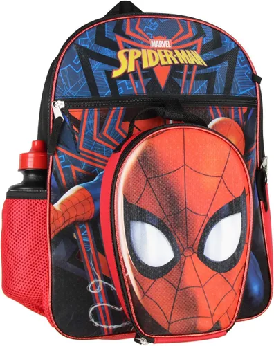 Miniatura 2 de Marvel Spider-Man Mochila Niños 16" 5PC Botella de agua Escuela Combo Set, Multicolorido