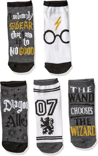 Miniatura 2 de Harry Potter Glasses Deathly Hallows Mischief Managed 5 Pack Ankle Socks