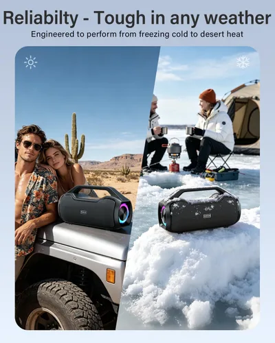 Miniatura 8 de Altavoz Bluetooth portátil de graves de 120 W, potente altavoz inalámbrico con 2 graves y 2 tweeters, tiempo de reproducción de 20 horas, IPX6