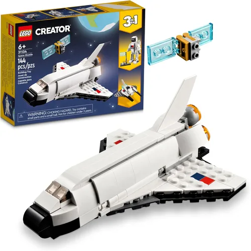 LEGO Creator 3 en 1 Juguetes de transbordador espacial - Juego de construcción de juguetes espaciales para niños y niñas, de 6 años en adelante -