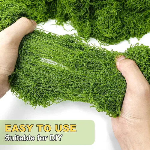 Miniatura 4 de Musgo verde falso, musgo artificial de 5.3 onzas para manualidades, musgo sintético para plantas de interior, musgo verde para decoración