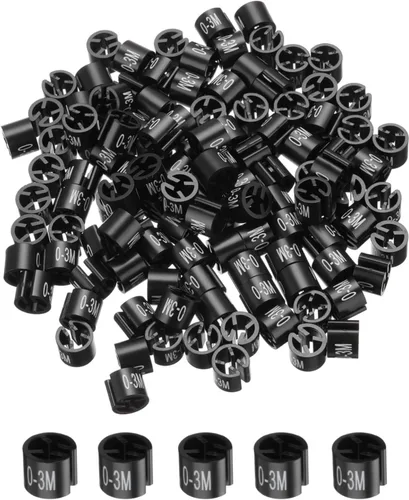 MECCANIXITY Marcador para colgar ropa (0-3 meses, color negro)