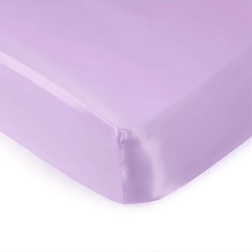 Miniatura 13 de Pro Goleem Sábanas de satén ajustables para Pack n Play, ideales para el cabello del bebé, sensación de seda suave, 27 x 39 pulgadas, sábana Negro