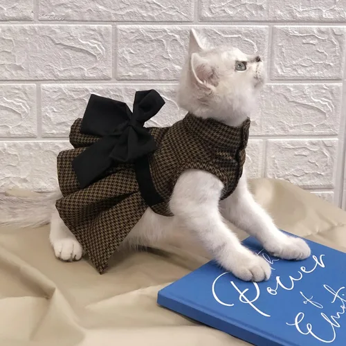 Miniatura 7 de Vestidos para mascotas para perros pequeños, gatos y niñas, lindo vestido de princesa con lazo, camisa para cachorros, falda para todo