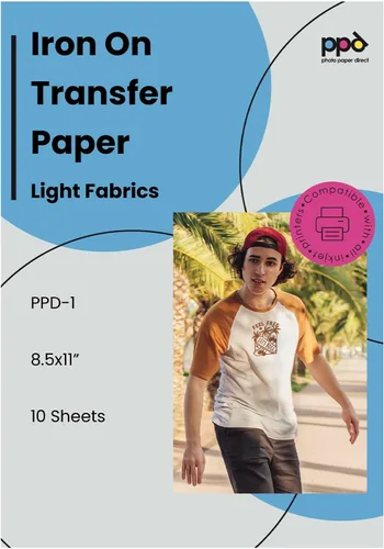 Miniatura 13 de PPD - Papel de transferencia térmica para camisetas de color oscuro para impresora de inyección de tinta, LTR, paquete de 5 hojas de 8.5 x 11