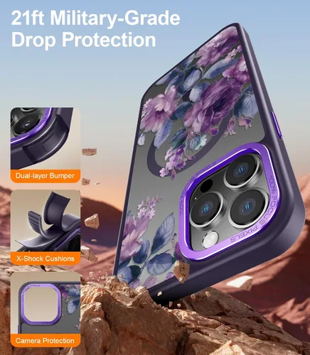 Miniatura 247 de Goodon para iPhone 15 Pro Max con protector de pantalla de privacidad, compatible con Magsafe, funda translúcida mate a prueba de golpes - Linda