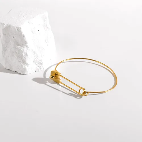 Miniatura 3 de AILUOR Pulsera de gancho de seguridad de moda, estilo vintage punk clásico simple amor pulsera joyería unisex