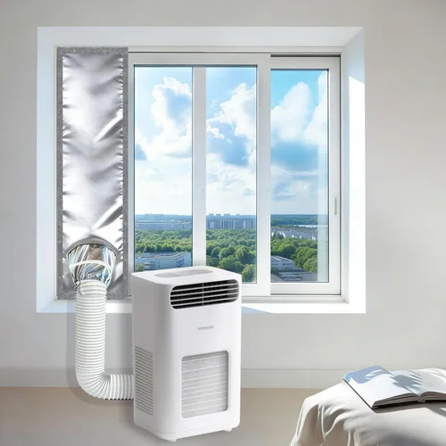 Miniatura 9 de Kit de ventana de aire acondicionado portátil resistente de 40 pulgadas, protector térmico de papel de aluminio reflectante, 100% opaco e