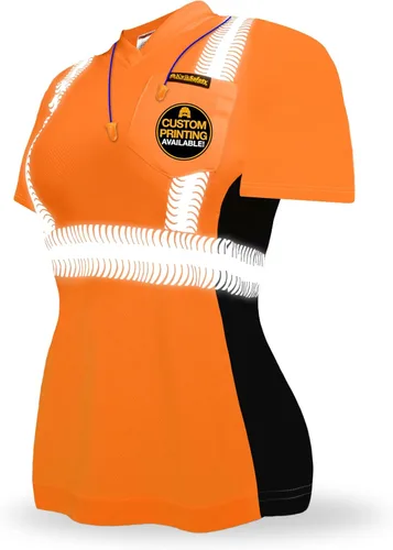 KwikSafety - Charlotte, NC - Vixen Hi Vis Short Sleeve Safety Shirt for Women [Angel Hair Reflective Tape] Naranja