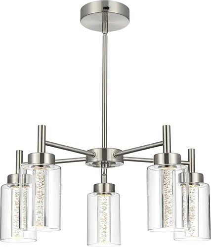 Miniatura 11 de Lámpara de araña grande retro con pantalla de vidrio transparente de metal para isla de cocina para interiores, iluminación colgante en acabado