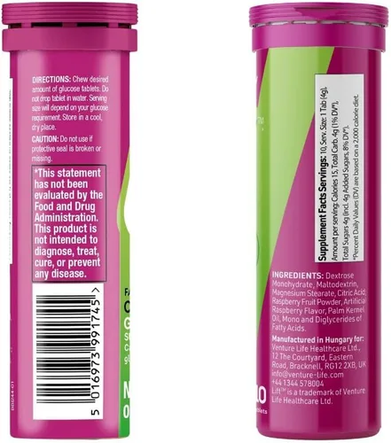 Miniatura 9 de Lift Glucosa, tabletas energéticas masticables de glucosa de acción rápida, frambuesa, tubo de 10 unidades (paquete de 12)
