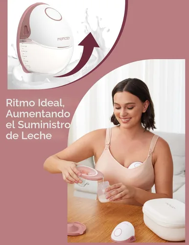 Miniatura 4 de Momcozy Extractor de leche manos libres estilo móvil M6, extractor de leche eléctrico portátil para lactancia materna, ritmo ideal, más leche