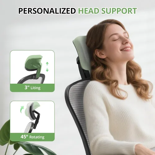 Miniatura 5 de Silla de Oficina Ergonómica para Escritorio, Capacidad de 330 LBS, Silla de Computadora con Respaldo Alto para Largas Horas Cómoda, Silla Ejecutiva