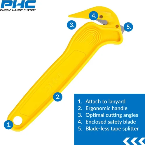 Miniatura 3 de Pacific Handy Cutter - Cortadores estándar y seguros para alimentos con divisor de cinta, paquete de 2