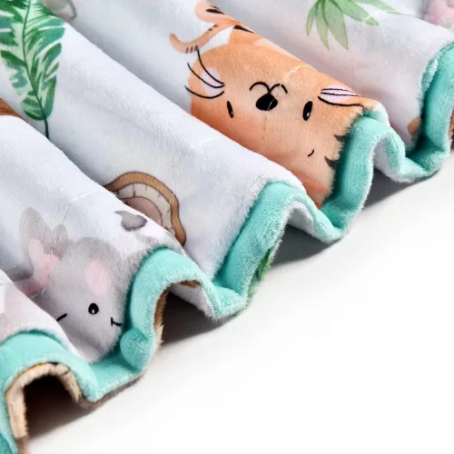 Miniatura 4 de Manta de bebé súper suave de minky, manta de animales lindos con respaldo punteado para recién nacidos, guardería, cochecito que recibe ropa de cama