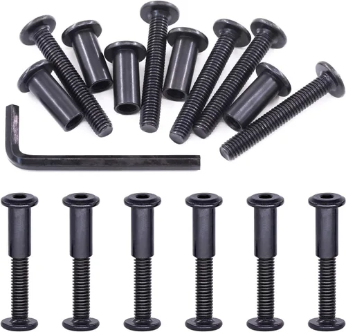Miniatura 10 de Swpeet 141 piezas de 14 tamaños diferentes M6x16mm-3.150 in acero al carbono negro Hex Drive Socket Cap Tornillos Kit de tuercas de barril con 1