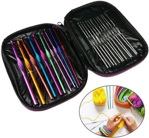 Miniatura 8 de Juego de agujas ergonómicas de ganchillo con estuche para manos artríticas