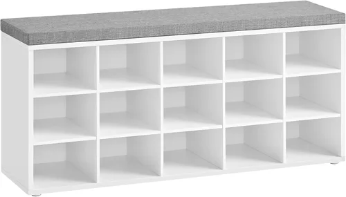 Miniatura 22 de VASAGLE - Colección CUSTOS - Banco para zapatos, banco de almacenamiento con asiento acolchado, banco de entrada con 10 compartimentos