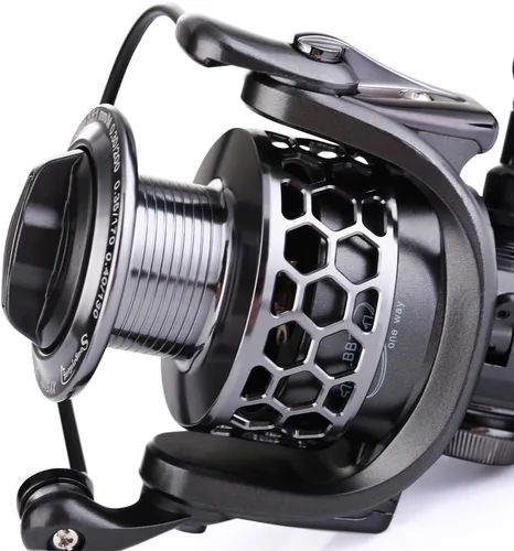 Miniatura 4 de Sougayilang Carrete de pesca 13+1BB peso ligero ultra suave aluminio Spinning carrete de pesca con carrete de grafito de repuesto gratis
