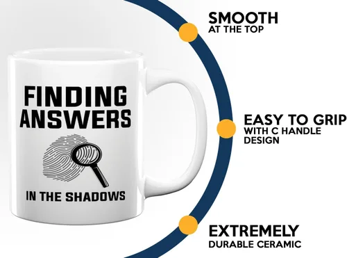 Miniatura 5 de Taza de café de detective de 11 oz blanco - Encontrar respuestas en - Oficial de policía Patrulla policía Detective Sheriff Police Enforcement