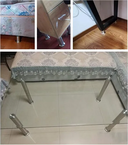Miniatura 8 de Patas ajustables para muebles de barra roscada M10, patas de cama de acero inoxidable cepillado, patas de mesa de vidrio, patas de repuesto