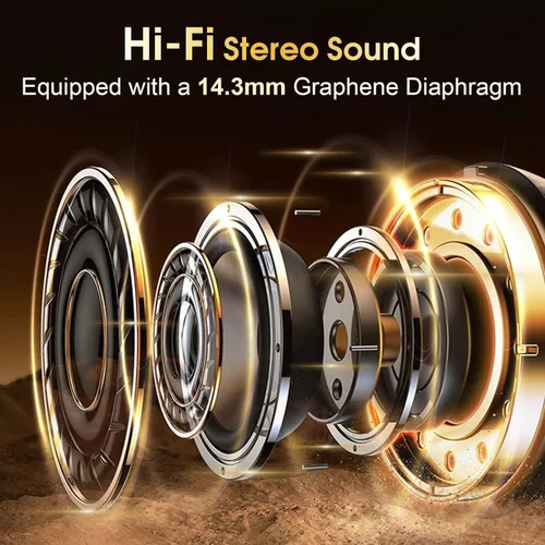 Miniatura 4 de Auriculares inalámbricos Bluetooth 5.4 de 75 horas para deporte, auriculares Bluetooth 2025 estéreo con graves profundos sobre la oreja con ganchos