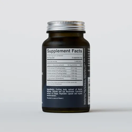 Miniatura 6 de HIFAS DA TERRA Mico-Five - Cápsulas complejas de hongos - Suplemento de apoyo inmunológico - Mezcla de extracto de Reishi, shiitake, maitake, chaga