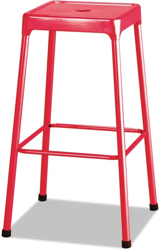 Safco Taburete, 29", ilumina tu espacio con colores brillantes y estilo moderno, 4 pies de goma para antideslizante y no daña pisos, rojo