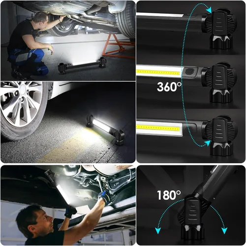Miniatura 4 de Luz de trabajo, 2500 lm ultra brillante, luces LED de trabajo recargables de 5200 mAh, barra de luz de trabajo magnética debajo del capó