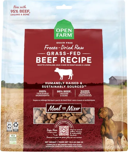 Miniatura 10 de Open Farm, Comida para Perros Cruda Deshidratada, Trozos con 95% de Carne, Órganos y Hueso, Productos Orgánicos y Superalimentos, Comida Completa