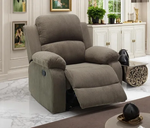 Miniatura 39 de Sofá reclinable manual moderno, sofá reclinable de cuero de 3 plazas, sofá reclinable de sala de estar, sofá con portavasos y mesa abatible