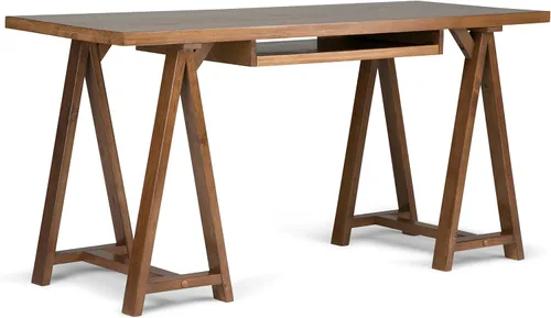 Miniatura 27 de Simpli Home - Sawhorse - Mesa de centro, color castaño oscuro., Pino, Distressed Grey