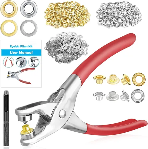 Miniatura 7 de Kit de herramientas de ojales de 1203 piezas con alicates de ojales, PAXCOO kit de ojales de tela de 1/4 pulgada 6 mm (tamaño de agujero interior)