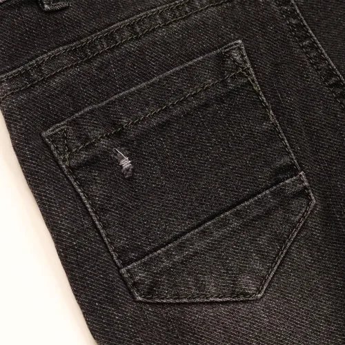Miniatura 14 de KIDSCOOL SPACE Pantalones de mezclilla ajustados para bebés y niños pequeños, overol de mezclilla con bolsillo grande rasgado