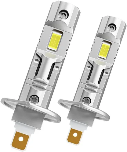 Bombillas LED H1 para proyector, tamaño mini Plug and Play 1:1, luz alta y baja, bombilla antiniebla sin ventilador, 24000 lm + 600% de brillo, 6500