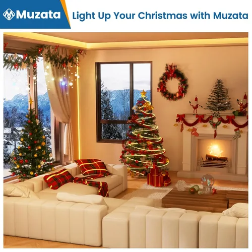 Miniatura 3 de Muzata Paquete de 10 unidades de 6.6 pies/6.6 ft de ancho con sistema de canal LED plateado sin manchas en forma de U con cubierta difusora blanca