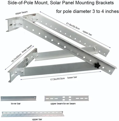 Miniatura 5 de Soporte de montaje en panel solar Kit de soportes de poste de hasta 30 W (poste no incluido)